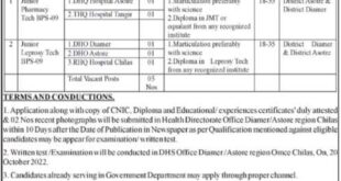 Directorate of Health Services jOBS